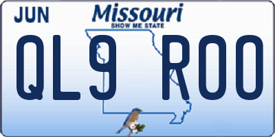 MO license plate QL9R0O
