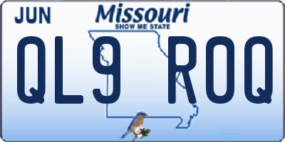 MO license plate QL9R0Q