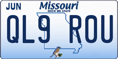 MO license plate QL9R0U
