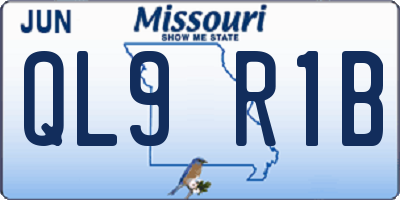 MO license plate QL9R1B