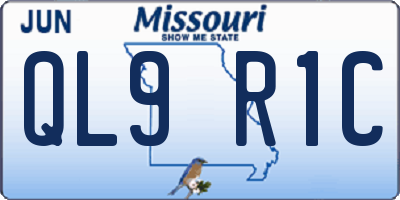 MO license plate QL9R1C