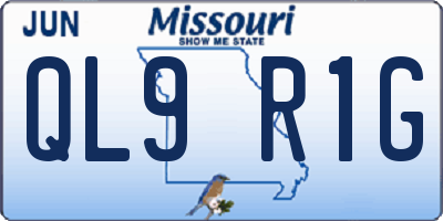MO license plate QL9R1G