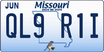 MO license plate QL9R1I