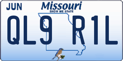 MO license plate QL9R1L