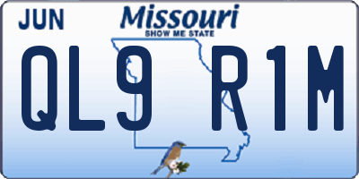 MO license plate QL9R1M