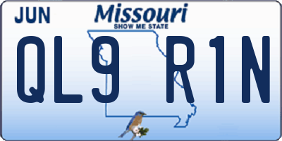 MO license plate QL9R1N