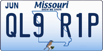MO license plate QL9R1P