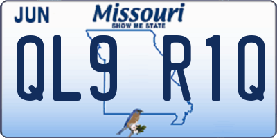 MO license plate QL9R1Q