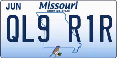 MO license plate QL9R1R