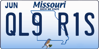 MO license plate QL9R1S