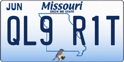 MO license plate QL9R1T