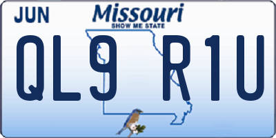MO license plate QL9R1U