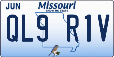 MO license plate QL9R1V