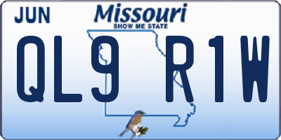 MO license plate QL9R1W
