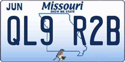 MO license plate QL9R2B