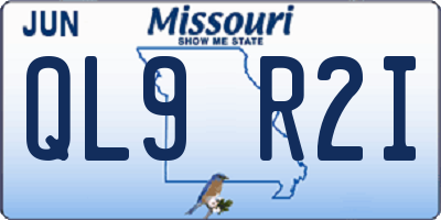 MO license plate QL9R2I