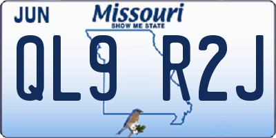 MO license plate QL9R2J