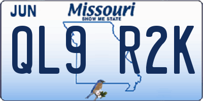 MO license plate QL9R2K