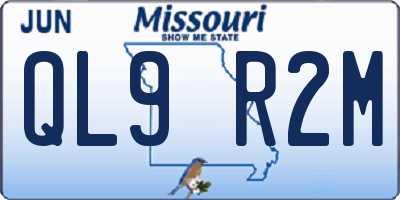 MO license plate QL9R2M