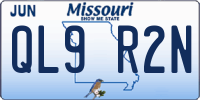 MO license plate QL9R2N