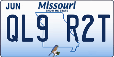 MO license plate QL9R2T