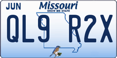 MO license plate QL9R2X
