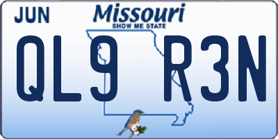 MO license plate QL9R3N