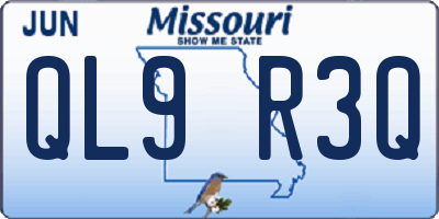 MO license plate QL9R3Q