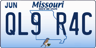 MO license plate QL9R4C