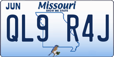 MO license plate QL9R4J