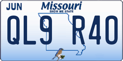 MO license plate QL9R4O