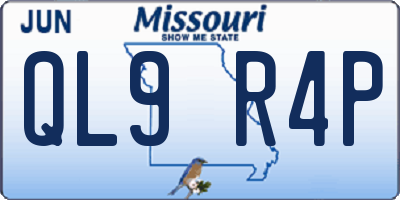 MO license plate QL9R4P