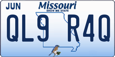 MO license plate QL9R4Q