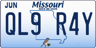 MO license plate QL9R4Y