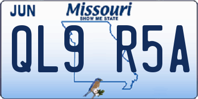MO license plate QL9R5A