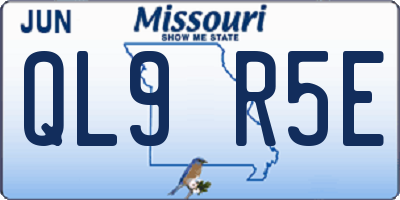 MO license plate QL9R5E