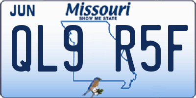 MO license plate QL9R5F
