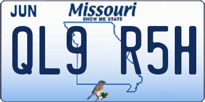 MO license plate QL9R5H