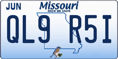 MO license plate QL9R5I
