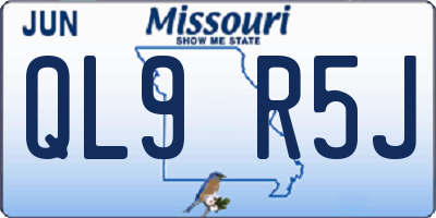 MO license plate QL9R5J