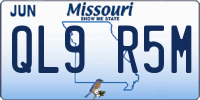 MO license plate QL9R5M