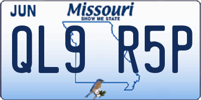 MO license plate QL9R5P