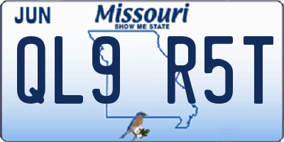 MO license plate QL9R5T