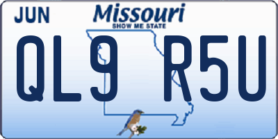 MO license plate QL9R5U