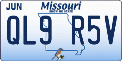 MO license plate QL9R5V