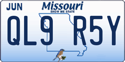 MO license plate QL9R5Y