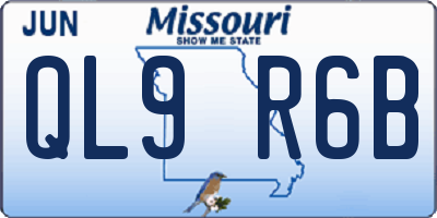 MO license plate QL9R6B