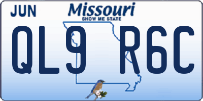 MO license plate QL9R6C