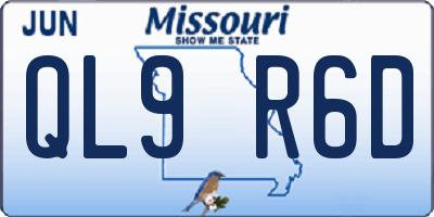 MO license plate QL9R6D