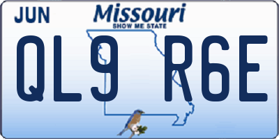 MO license plate QL9R6E